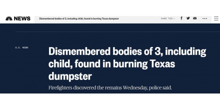 Terrible! Three charred bodies were found in a fire dustbin in Texas, USA. police are still looking 